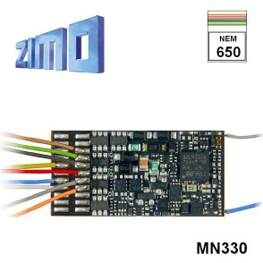 Décodeur standard HO Zimo MN330 DCC 10 fonctions fils nus MN330 - Maketis