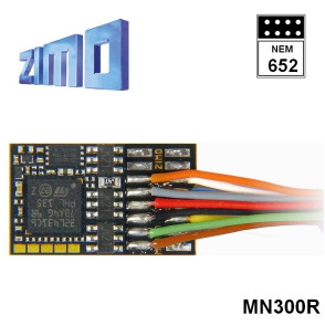 Décodeur miniature Zimo MN300 DCC 6 fonctions 8 broches NEM652 MN300R - Maketis