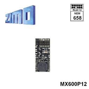 Décodeur Zimo MX600 DCC 4 fonctions avec interface Plux12 MX600P12- Maketis