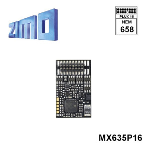 Décodeur Zimo MX635 DCC 10 fonctions avec interface Plux16 MX635P16- Maketis