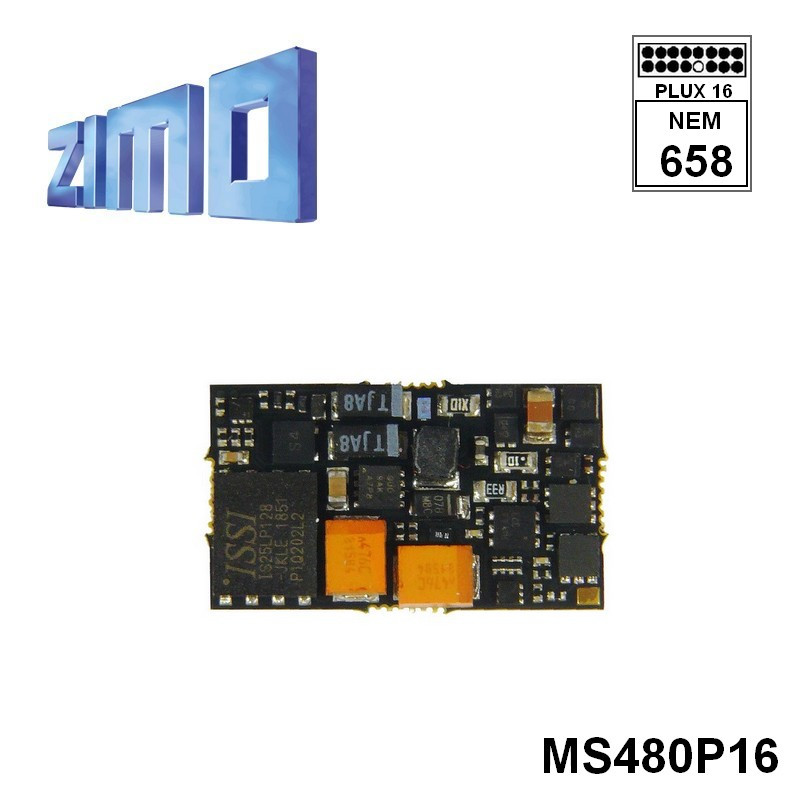 Décodeur sonore 16 bits Zimo MS480 DCC Plux16 MS480P16