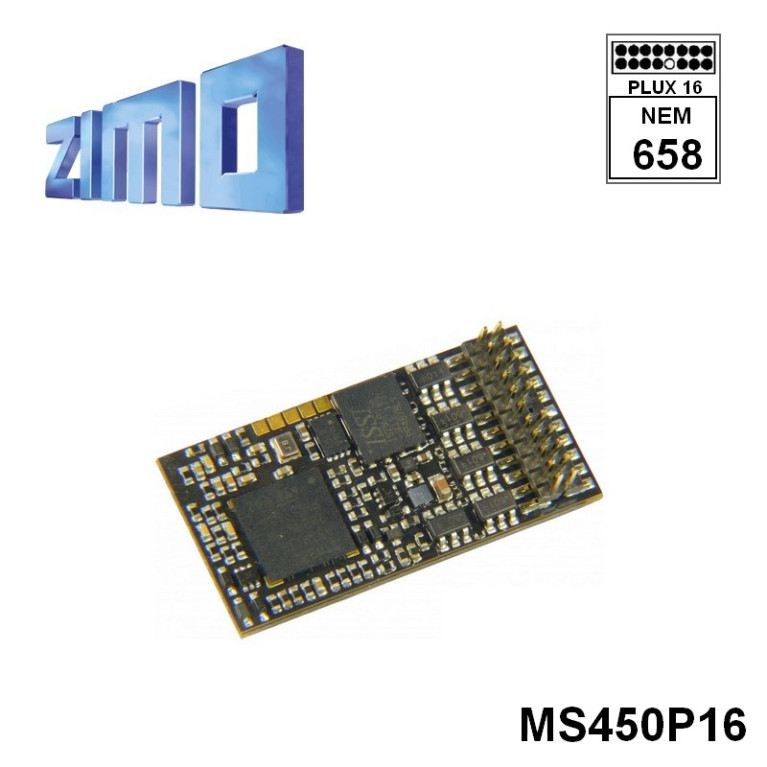Décodeur sonore 16 bits Zimo MS450 DCC avec interface Plux16 MS450P16 - Maketis Décodeur sonore 16 bits Zimo MS450 DCC avec interface Plux16 MS450P16 - Maketis