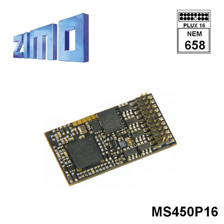 Décodeur sonore 16 bits Zimo MS450 DCC avec interface Plux16 MS450P16 - Maketis Décodeur sonore 16 bits Zimo MS450 DCC avec interface Plux16 MS450P16 - Maketis
