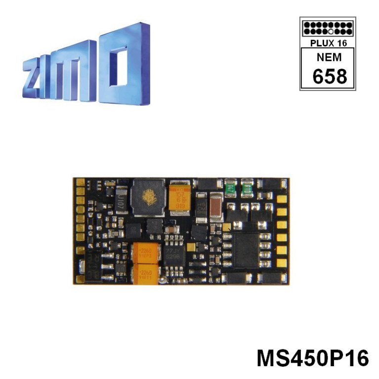 Décodeur sonore 16 bits Zimo MS450 DCC avec interface Plux16 MS450P16 - Maketis Décodeur sonore 16 bits Zimo MS450 DCC avec interface Plux16 MS450P16 - Maketis