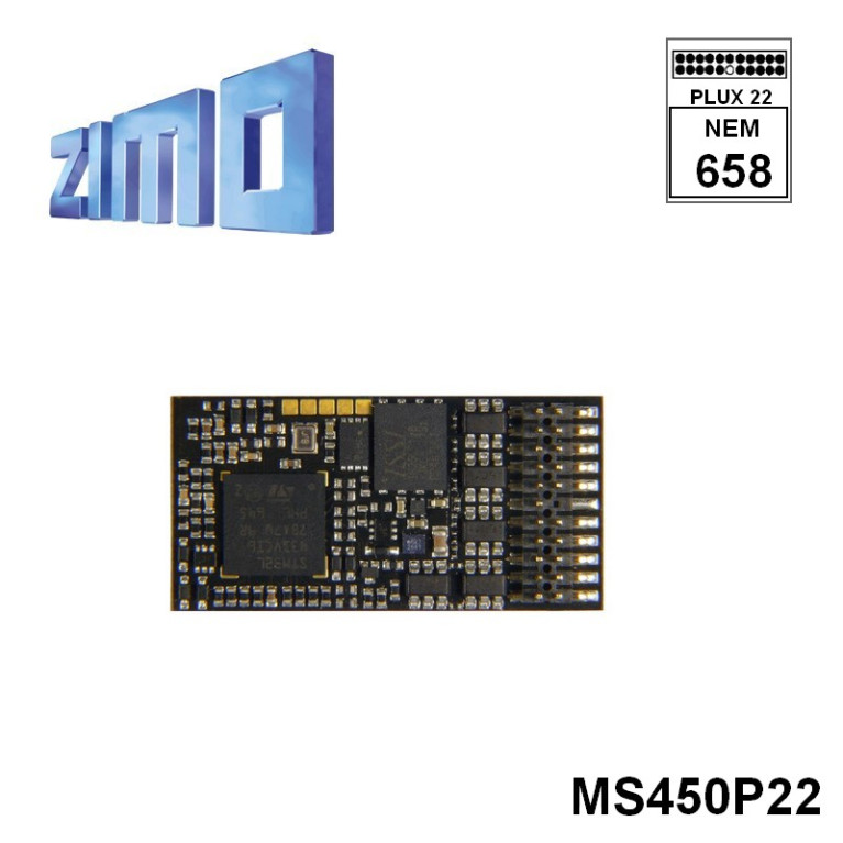 Décodeur sonore Zimo MS450 DCC avec interface Plux22 MS450P22 - Maketis Décodeur sonore Zimo MS450 DCC avec interface Plux22 MS450P22 - Maketis