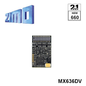 Décodeur Zimo MX636 DCC 10 fonctions avec interface Plux21MTC MX636VD