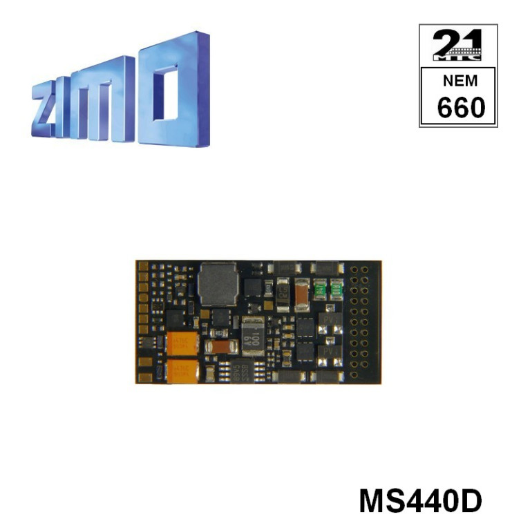 Décodeur sonore 16 bits Zimo MS440 DCC avec interface 21MTC MS440D Décodeur sonore 16 bits Zimo MS440 DCC avec interface 21MTC MS440D