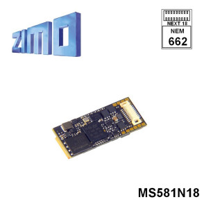 Décodeur sonore 16 bits Zimo MS581 DCC avec interface Next18 MS581N18 - Maketis