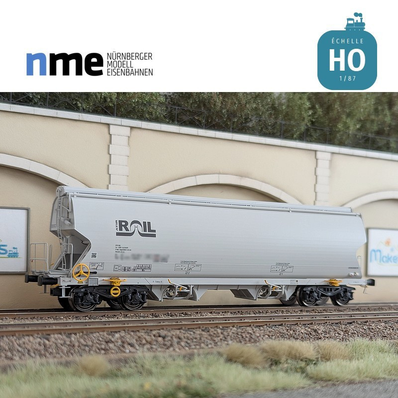 Wagon céréalier Tagnpps 95m³ ATIR gris clair Ep VI HO NME 509640 - Maketis