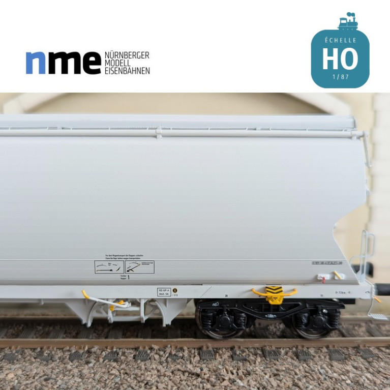 Wagon céréalier Tagnpps 95m³ ATIR gris clair Ep VI HO NME 509640 - Maketis Wagon céréalier Tagnpps 95m³ ATIR gris clair Ep VI HO NME 509640 - Maketis