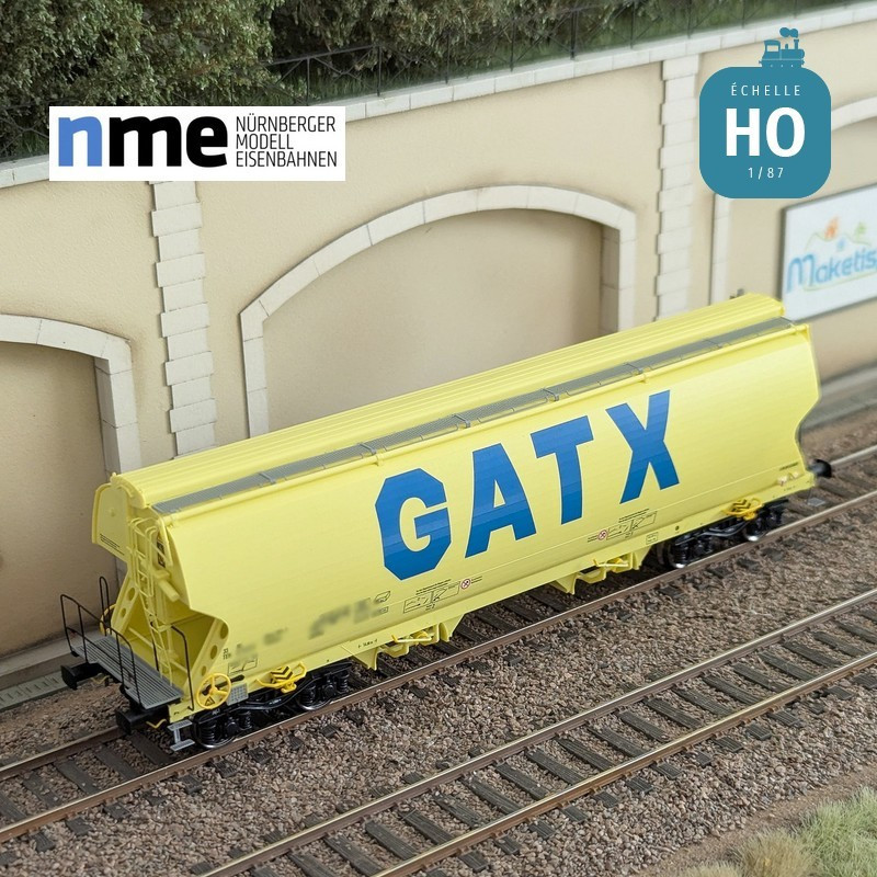 Wagon céréalier Tagnpps 95m3 GATX vert fluo Ep VI HO NME 525600 - Maketis