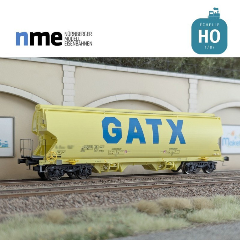 Wagon céréalier Tagnpps 95m3 GATX vert fluo Ep VI HO NME 525603 - Maketis Wagon céréalier Tagnpps 95m3 GATX vert fluo Ep VI HO NME 525603 - Maketis
