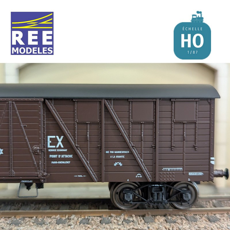 Wagon couvert 2 portes "EX Economat" SNCF Ep IIIB HO REE WB-913 - Maketis