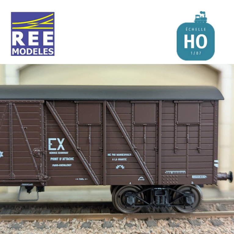 Wagon couvert 2 portes "EX Economat" SNCF Ep IIIB HO REE WB-913 - Maketis
