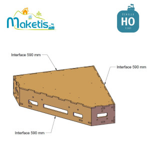 Easy Module Maketis angle 90° ou 45° 59x59 cm sans fond de décor MOD70000  - Maketis