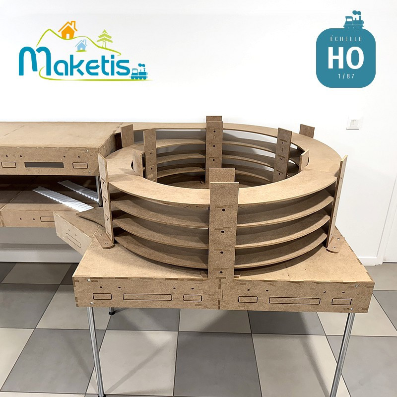 Set of 4 corner modules for 118 cm spiral ramp support or reversal Easy Module Maketis MOD71000 - Maketis