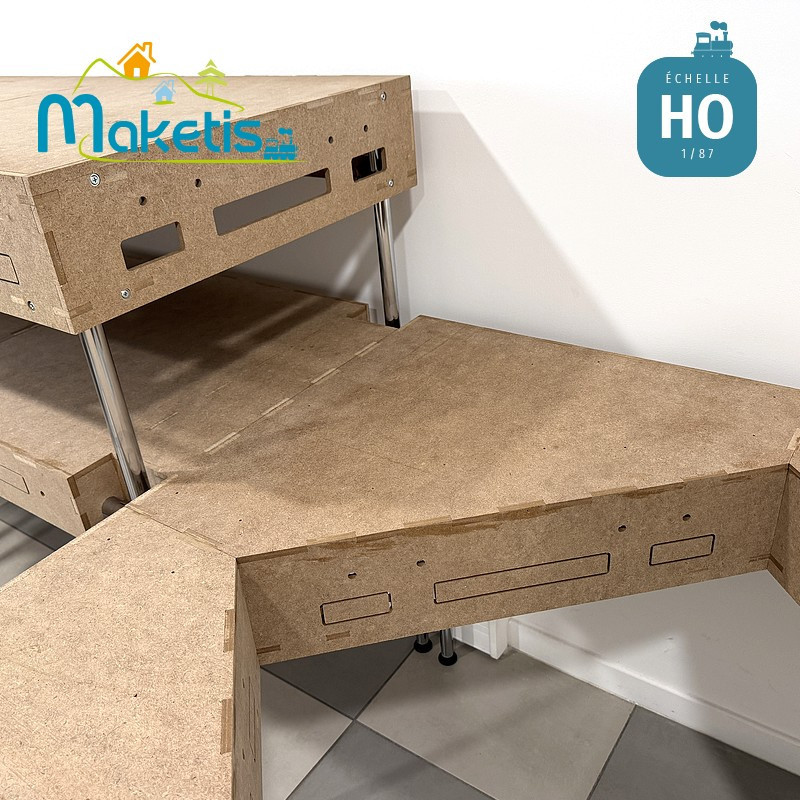 Set of 4 corner modules for 118 cm spiral ramp support or reversal Easy Module Maketis MOD71000 - Maketis