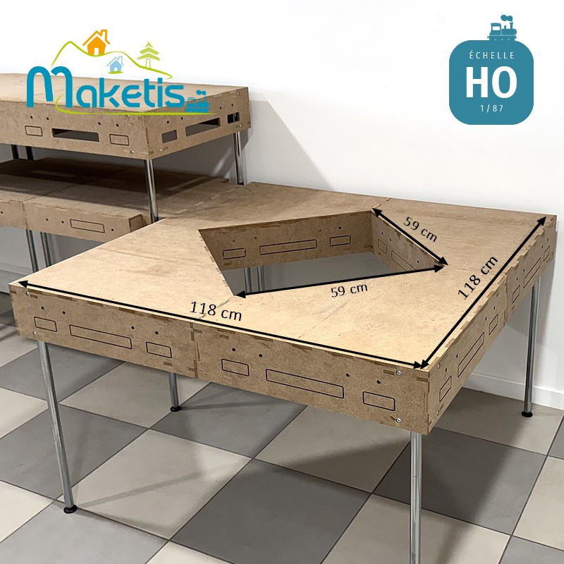 Set of 4 corner modules for 118 cm spiral ramp support or reversal Easy Module Maketis MOD71000 - Maketis