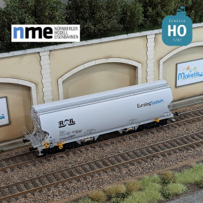 Wagon céréalier Tagnpps 95m3 ATIR EUROLOGSYSTEM gris clair Ep VI HO NME 509647 - Maketis