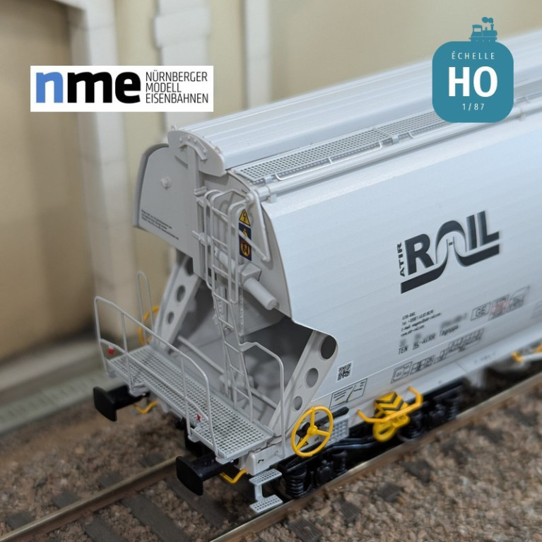 Wagon céréalier Tagnpps 95m3 ATIR EUROLOGSYSTEM gris clair Ep VI HO NME 509647 - Maketis