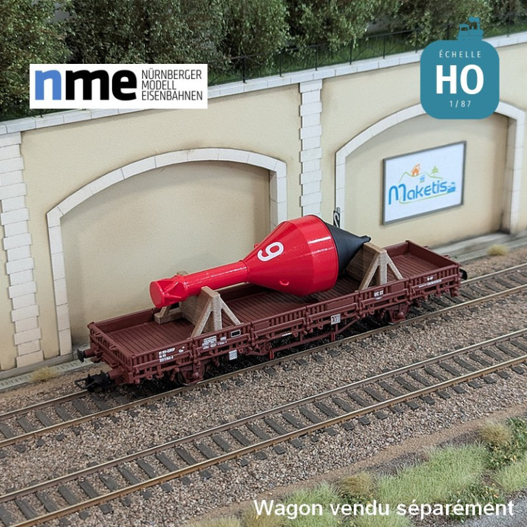 Chargement de bouée rouge sur support en bois HO NME 951100 - Maketis Chargement de bouée rouge sur support en bois HO NME 951100 - Maketis
