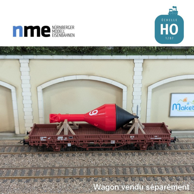 Chargement de bouée rouge sur support en bois HO NME 951100 - Maketis Chargement de bouée rouge sur support en bois HO NME 951100 - Maketis