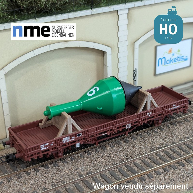 Chargement de bouée verte sur support en bois HO NME 951101 - Maketis