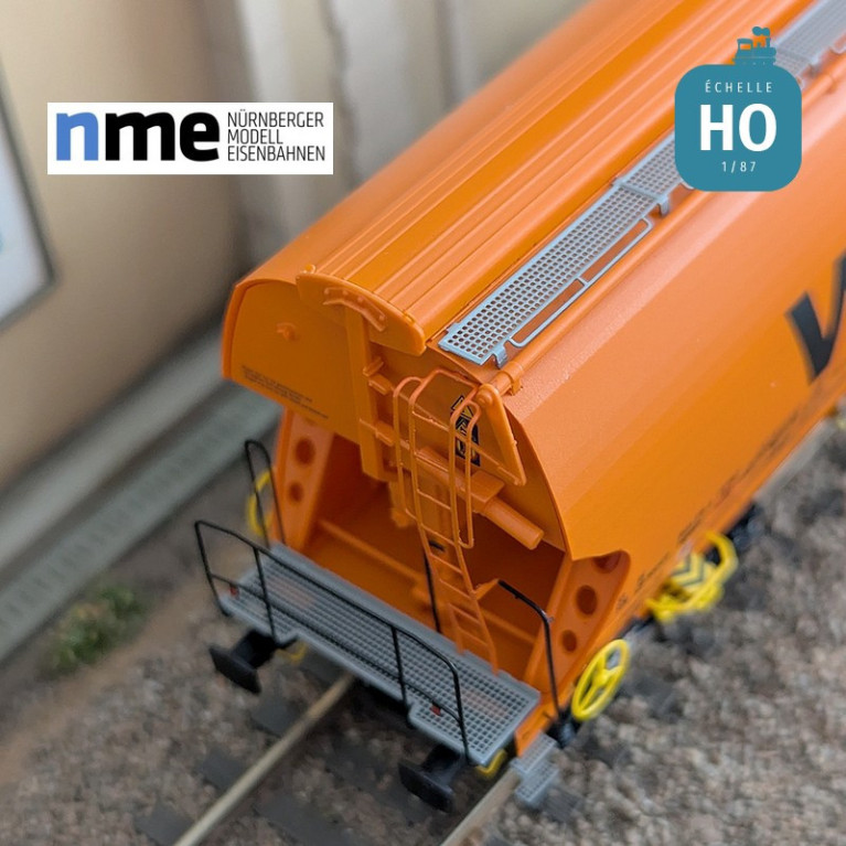 Wagon céréalier Tagnpps 95m3 WASCOSA orange Ep VI HO NME 509606 - Maketis