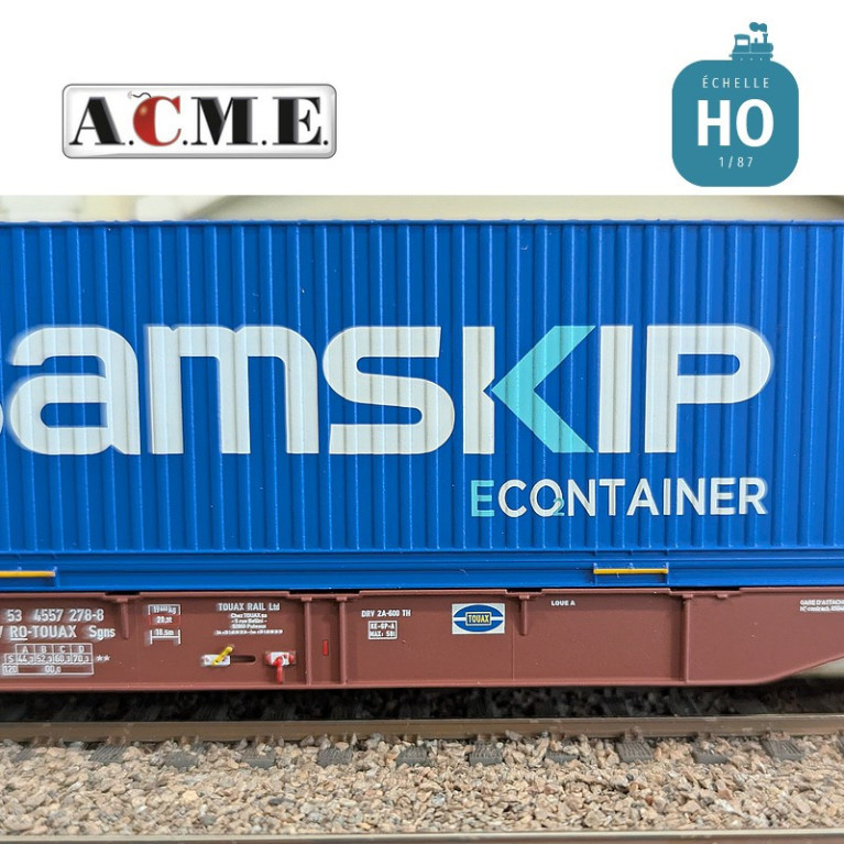 Wagon multimodal type Sgns Touax 60' avec container "SAMSKIP" EP V-VI HO ACME 40427 - Maketis Wagon multimodal type Sgns Touax 60' avec container "SAMSKIP" EP V-VI HO ACME 40427 - Maketis