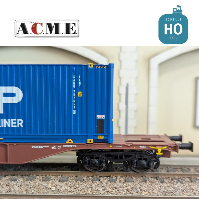 Wagon multimodal type Sgns Touax 60' avec container "SAMSKIP" EP V-VI HO ACME 40427 - Maketis Wagon multimodal type Sgns Touax 60' avec container "SAMSKIP" EP V-VI HO ACME 40427 - Maketis
