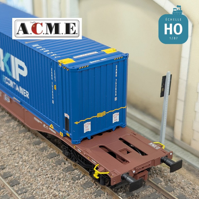 Wagon multimodal type Sgns Touax 60' avec container "SAMSKIP" EP V-VI HO ACME 40427 - Maketis Wagon multimodal type Sgns Touax 60' avec container "SAMSKIP" EP V-VI HO ACME 40427 - Maketis