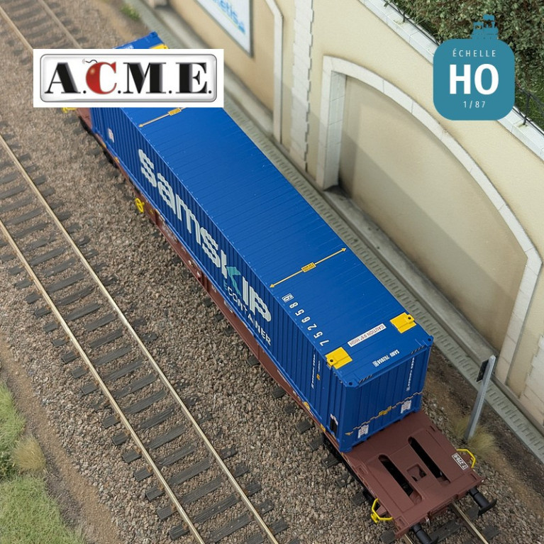 Wagon multimodal type Sgns Touax 60' avec container "SAMSKIP" EP V-VI HO ACME 40427 - Maketis Wagon multimodal type Sgns Touax 60' avec container "SAMSKIP" EP V-VI HO ACME 40427 - Maketis