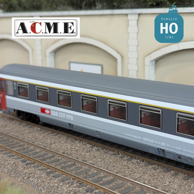 Voiture voyageurs Eurofima type Z livrée EC SBB EP V HO ACME 52402 - Maketis Voiture voyageurs Eurofima type Z livrée EC SBB EP V HO ACME 52402 - Maketis