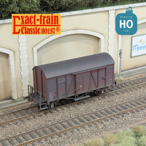 Wagon couvert Oppeln SNCF plate-forme serre-frein Ep IV (patiné) HO Exact-train EX22044 - Maketis