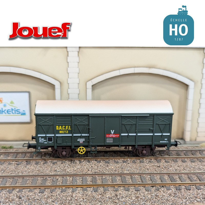 Wagon couvert à 2 essieux G4 livrée verte "D.A.C.F.I." Metz SNCF Ep V HO Jouef HJ6290 - Maketis