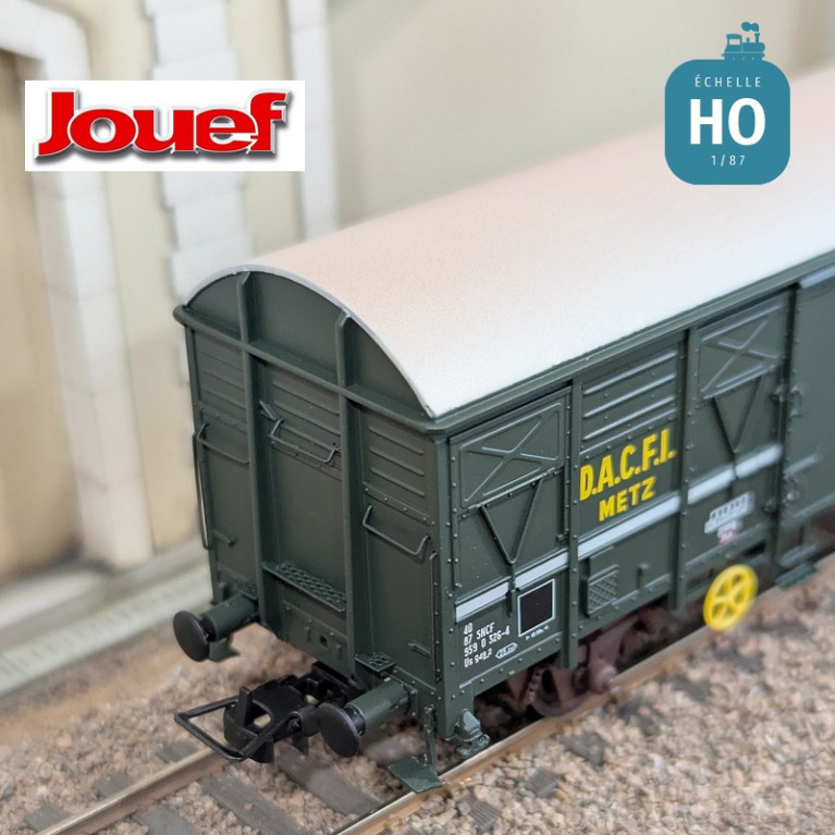 Wagon couvert à 2 essieux G4 livrée verte "D.A.C.F.I." Metz SNCF Ep V HO Jouef HJ6290 - Maketis