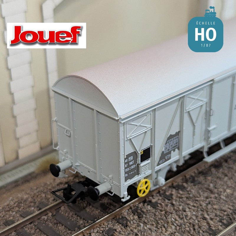Wagon couvert 2 essieux Us (ex G4) livrée grise "V" Gare de Brétigny SNCF Ep IV HO Jouef HJ6311 - Maketis