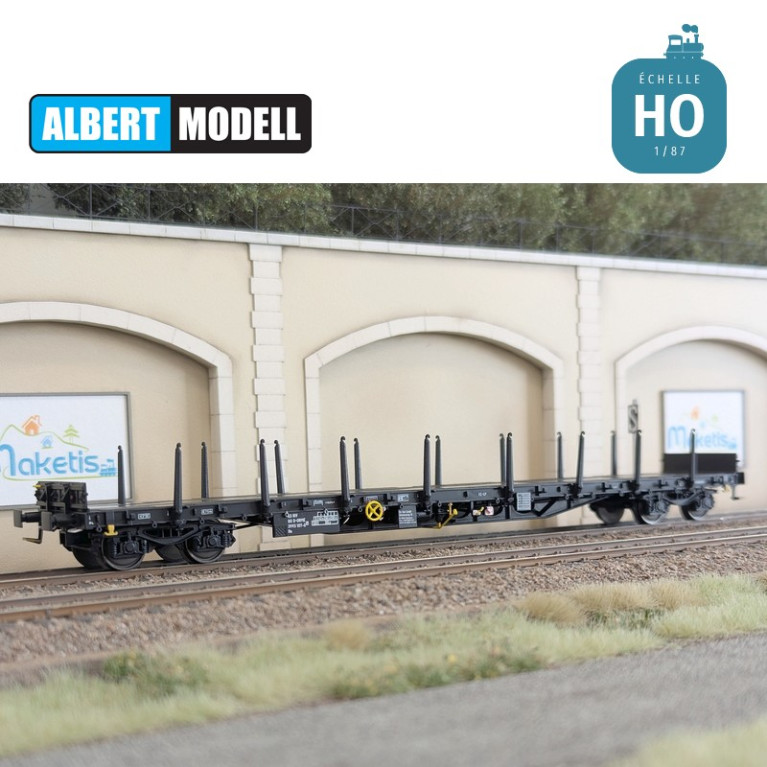Flachwagen Rs schwarz Drehgestelle Y25 geschweißt On Rail Ep VI HO Albert Modell 399011 - Maketis Flachwagen Rs schwarz Drehgestelle Y25 geschweißt On Rail Ep VI HO Albert Modell 399011 - Maketis