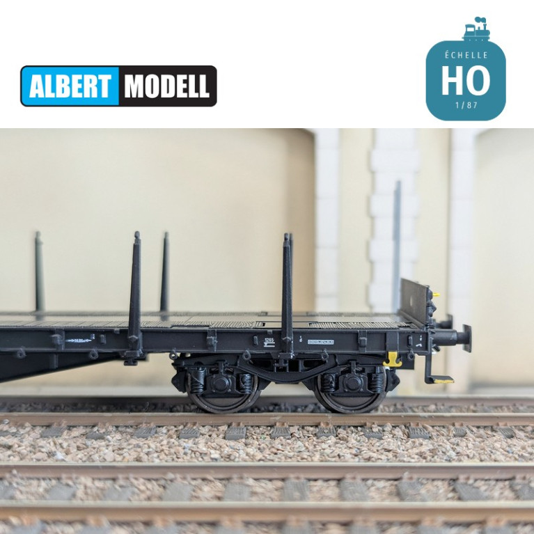 Flachwagen Rs schwarz Drehgestelle Y25 geschweißt On Rail Ep VI HO Albert Modell 399011 - Maketis Flachwagen Rs schwarz Drehgestelle Y25 geschweißt On Rail Ep VI HO Albert Modell 399011 - Maketis