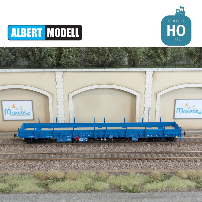 Wagon plat Res bleu bogies Y25 soudés SRR Ep VI HO Albert Modell 393008 - Maketis Wagon plat Res bleu bogies Y25 soudés SRR Ep VI HO Albert Modell 393008 - Maketis
