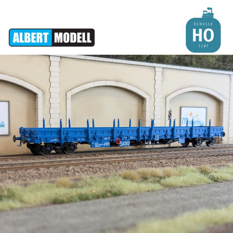 Wagon plat Res bleu bogies Y25 soudés SRR Ep VI HO Albert Modell 393008 - Maketis Wagon plat Res bleu bogies Y25 soudés SRR Ep VI HO Albert Modell 393008 - Maketis