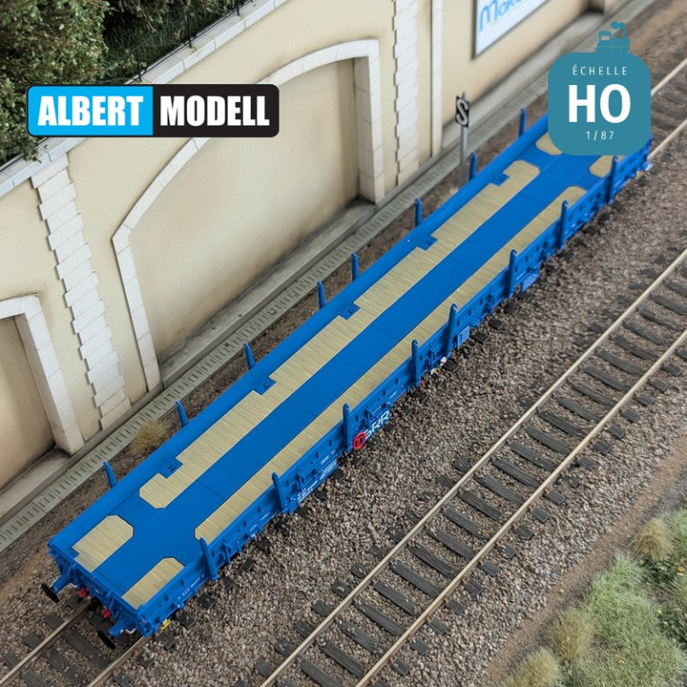 Wagon plat Res bleu bogies Y25 soudés SRR Ep VI HO Albert Modell 393008 - Maketis Wagon plat Res bleu bogies Y25 soudés SRR Ep VI HO Albert Modell 393008 - Maketis