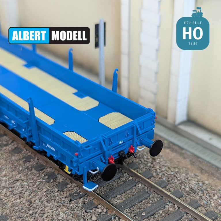 Wagon plat Res bleu bogies Y25 soudés SRR Ep VI HO Albert Modell 393008 - Maketis Wagon plat Res bleu bogies Y25 soudés SRR Ep VI HO Albert Modell 393008 - Maketis
