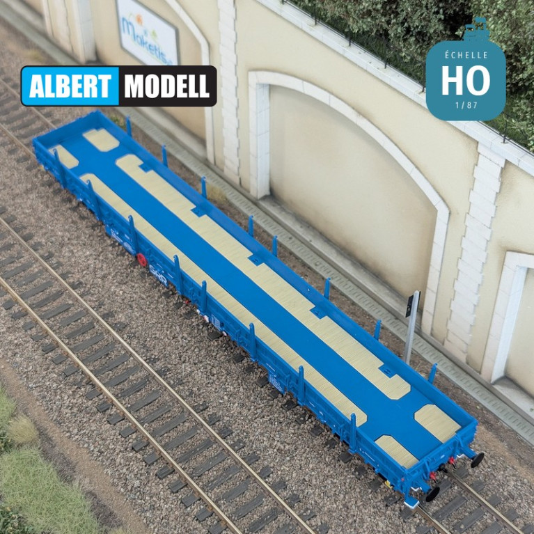 Wagon plat Res bleu bogies Y25 soudés SRR Ep VI HO Albert Modell 393008 - Maketis Wagon plat Res bleu bogies Y25 soudés SRR Ep VI HO Albert Modell 393008 - Maketis