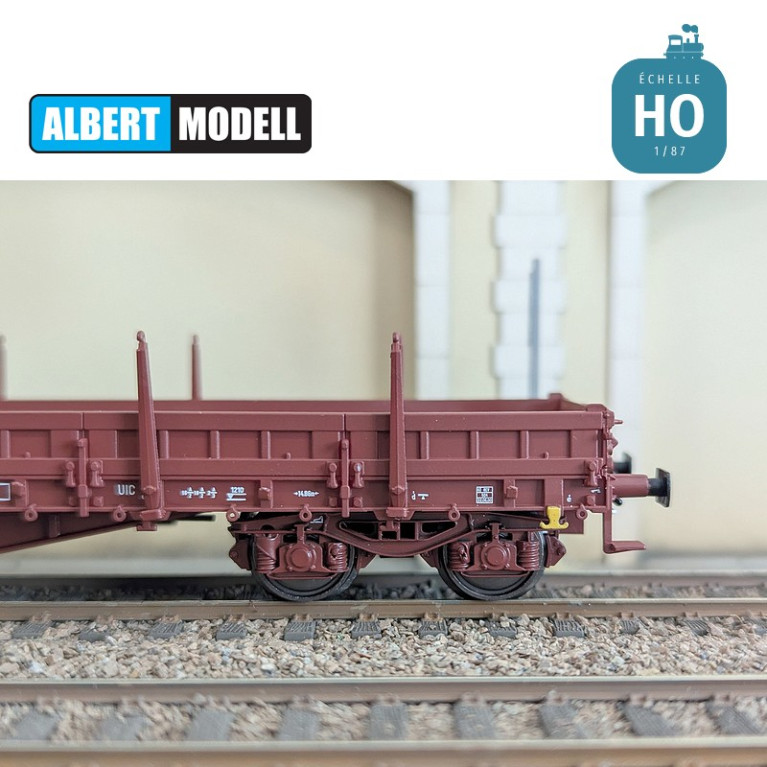 Res brown flat wagon UIC Y25 welded bogies CD Ep V HO Albert Modell 394001 - Maketis Res brown flat wagon UIC Y25 welded bogies CD Ep V HO Albert Modell 394001 - Maketis