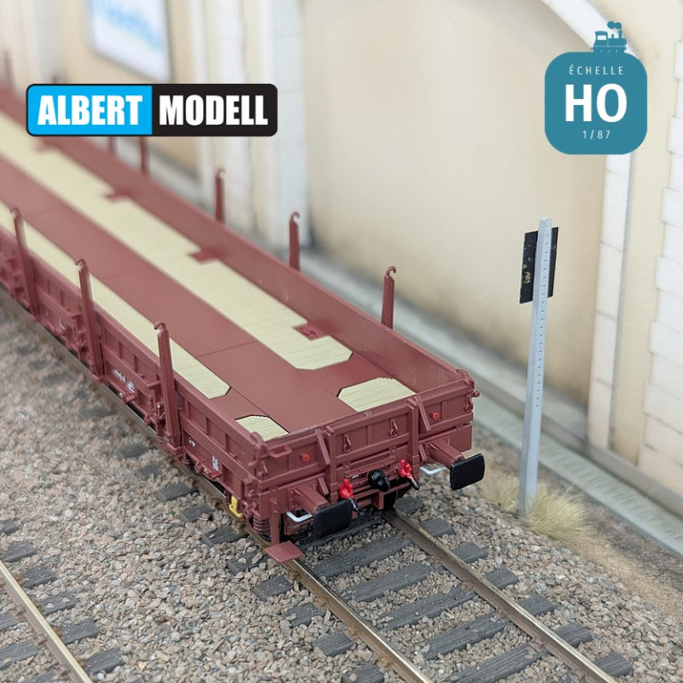 Res brown flat wagon UIC Y25 welded bogies CD Ep V HO Albert Modell 394001 - Maketis Res brown flat wagon UIC Y25 welded bogies CD Ep V HO Albert Modell 394001 - Maketis