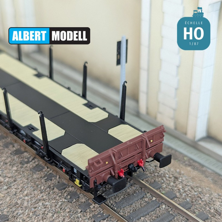 Black Rgs flat wagon with welded Y25 bogies HGK Ep VI HO Albert Modell 391022 - Maketis Black Rgs flat wagon with welded Y25 bogies HGK Ep VI HO Albert Modell 391022 - Maketis