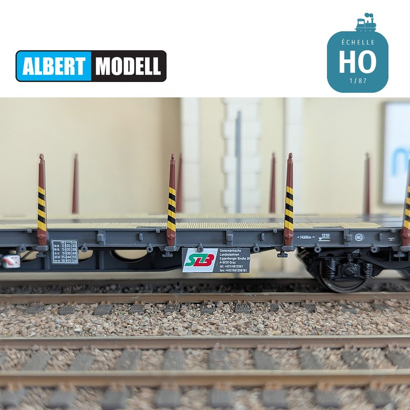 Grey Rgs flat wagon with welded Y25 bogies STLB Ep VI HO Albert Modell 391021 - Maketis