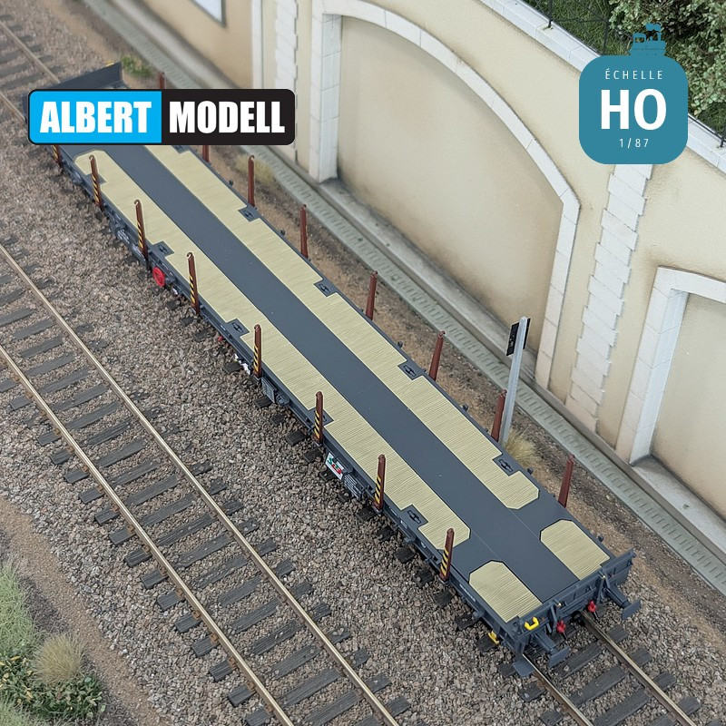 Grey Rgs flat wagon with welded Y25 bogies STLB Ep VI HO Albert Modell 391021 - Maketis