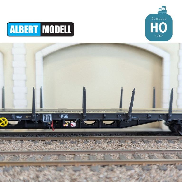 Wagon plat Rs noir bogies Y25 soudés VTG CH Ep VI HO Albert Modell 391020 - Maketis Wagon plat Rs noir bogies Y25 soudés VTG CH Ep VI HO Albert Modell 391020 - Maketis